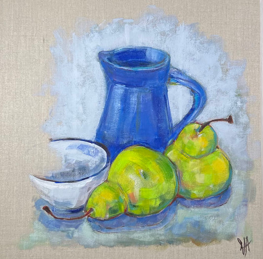 Blue Jug with Pears