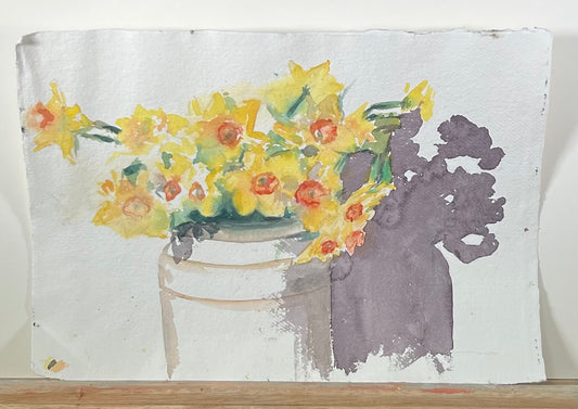 Daffodils in Tall Jar