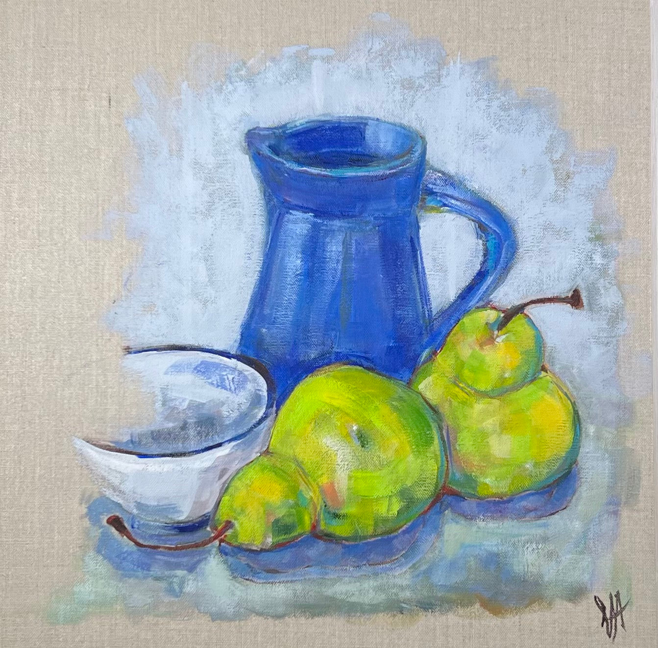 Blue Jug with Pears
